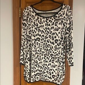Chico's Black and White Animal Print Blouse